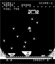 In game image of Moon Lander on the Arcade.