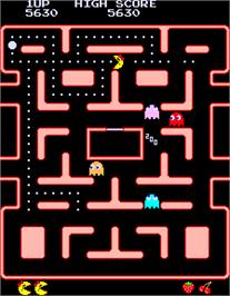 In game image of Ms. Pac-Man on the Arcade.