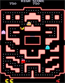 In game image of Ms. Pac-Man Plus on the Arcade.