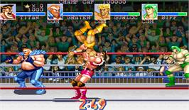 In game image of Muscle Bomber Duo: Ultimate Team Battle on the Arcade.