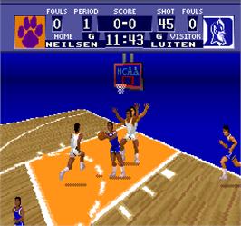 In game image of NCAA Basketball on the Arcade.