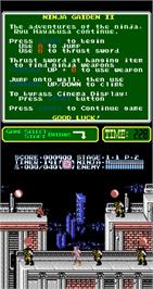 In game image of Ninja Gaiden Episode II: The Dark Sword of Chaos on the Arcade.