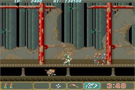 In game image of Ninja Spirit on the Arcade.