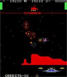 In game image of Orbitron on the Arcade.