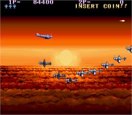 In game image of P-47 - The Phantom Fighter on the Arcade.