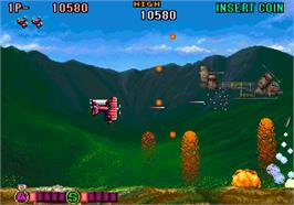 In game image of P-47 Aces on the Arcade.