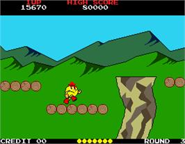 In game image of Pac-Land on the Arcade.