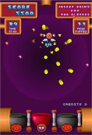 In game image of Peggle on the Arcade.