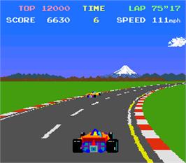 In game image of Pole Position on the Arcade.