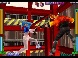 In game image of Psychic Force on the Arcade.