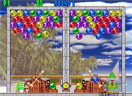 In game image of Puzzle Bobble 2X on the Arcade.