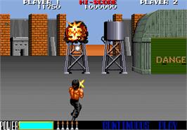 In game image of Rambo III on the Arcade.