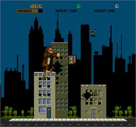 In game image of Rampage on the Arcade.