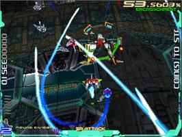 In game image of Ray Crisis on the Arcade.