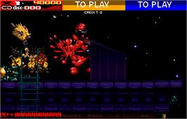 In game image of Revolution X on the Arcade.