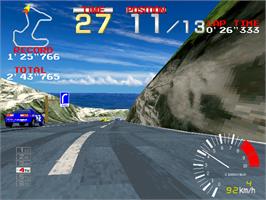 In game image of Ridge Racer on the Arcade.