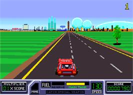 In game image of Road Blasters on the Arcade.