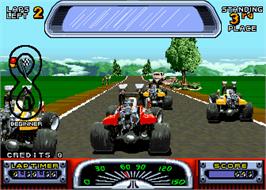 In game image of Road Riot 4WD on the Arcade.