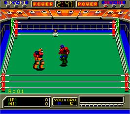 In game image of Robo Wres 2001 on the Arcade.