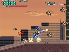 In game image of Rohga Armor Force on the Arcade.