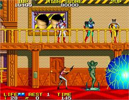 In game image of Rolling Thunder 2 on the Arcade.