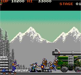 In game image of Rush'n Attack on the Arcade.