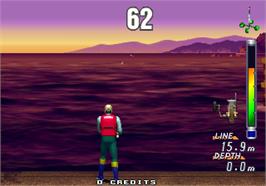 In game image of Sea Bass Fishing on the Arcade.