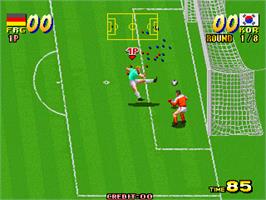 In game image of Seibu Cup Soccer on the Arcade.