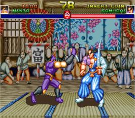 In game image of Shogun Warriors on the Arcade.