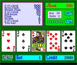 In game image of Sigma Poker 2000 on the Arcade.