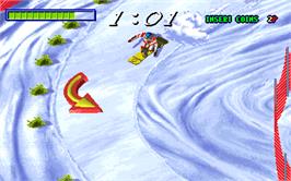 In game image of Snow Board Championship on the Arcade.