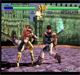 In game image of Soul Calibur on the Arcade.