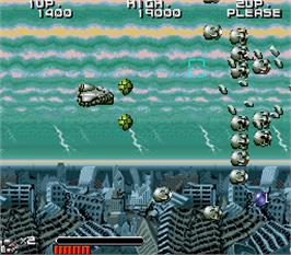 In game image of Space Battle Ship Gomorrah on the Arcade.