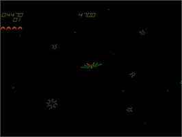 In game image of Space Fury on the Arcade.