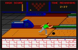 In game image of SportTime Bowling on the Arcade.
