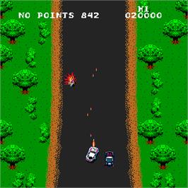 In game image of Spy Hunter on the Arcade.