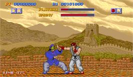 In game image of Street Fighter on the Arcade.