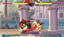 In game image of Street Fighter Zero 2 on the Arcade.