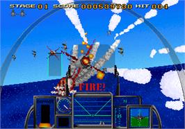 In game image of Strike Fighter on the Arcade.