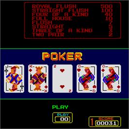 In game image of Super Draw Poker on the Arcade.