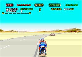 In game image of Super Hang-On on the Arcade.
