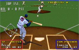 In game image of Super Major League on the Arcade.