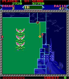In game image of Super Qix on the Arcade.