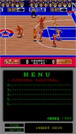 In game image of Super Real Basketball on the Arcade.