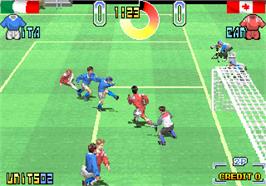 In game image of Taito Power Goal on the Arcade.