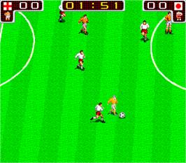 In game image of Tecmo World Cup '90 on the Arcade.