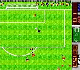 In game image of Tehkan World Cup on the Arcade.