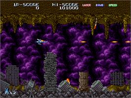 In game image of Terra Force on the Arcade.
