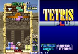 In game image of Tetris Plus on the Arcade.
