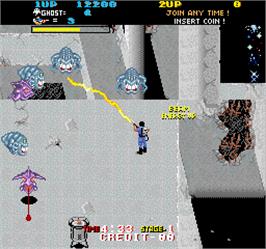 In game image of The Real Ghostbusters on the Arcade.